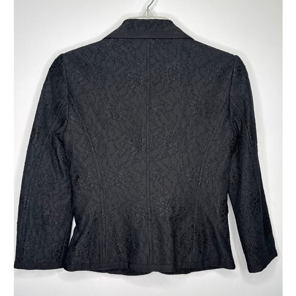 Vintage Diane von Furstenberg DVF Black Lace Blazer formal crystal button Size 0 - Picture 5 of 16